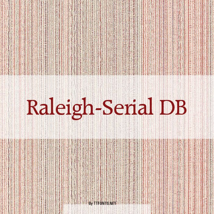 Raleigh-Serial DB example